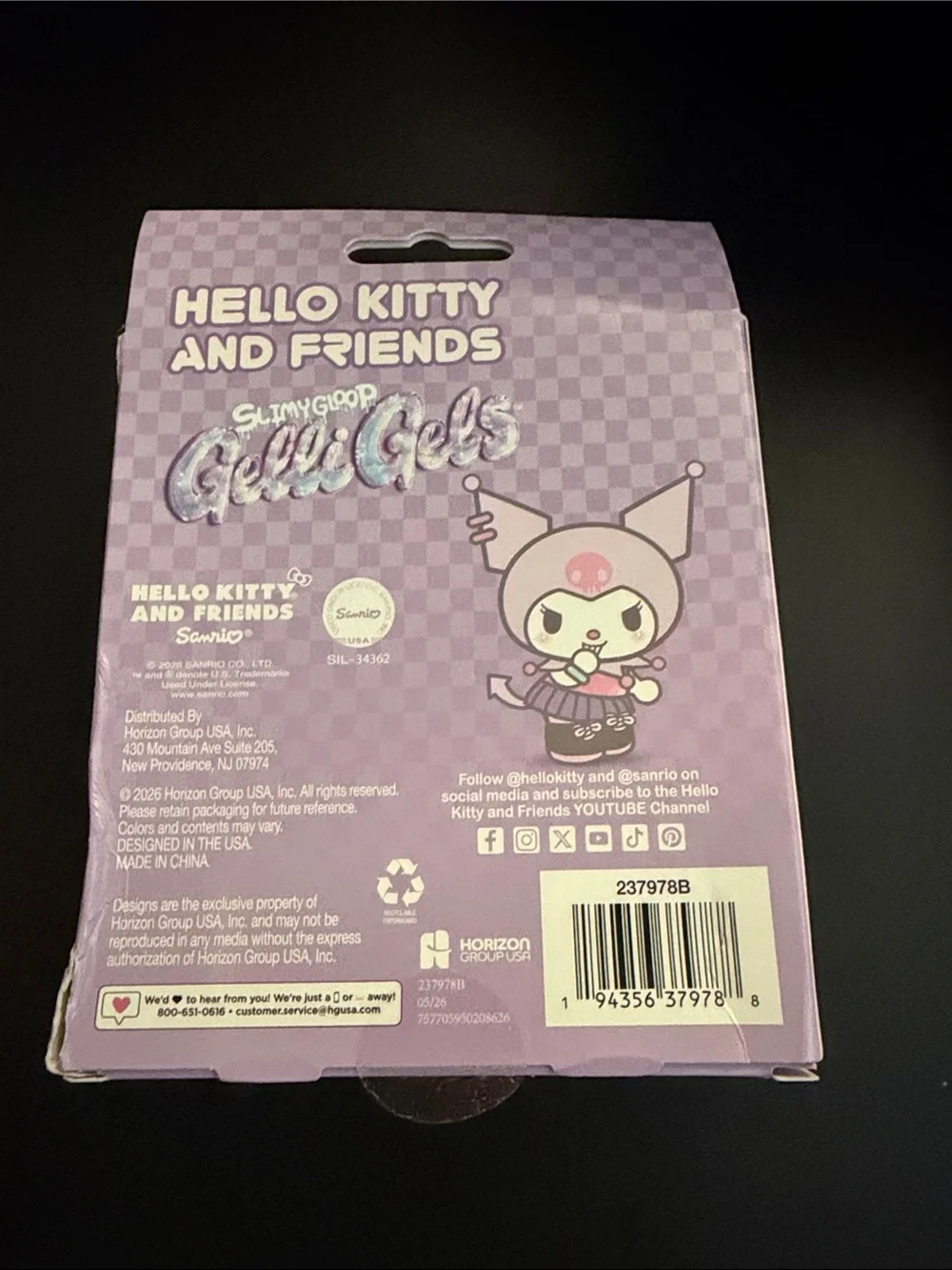 Hello Kitty Purple Glitter Gelly Gels Stretchy Sensory Case